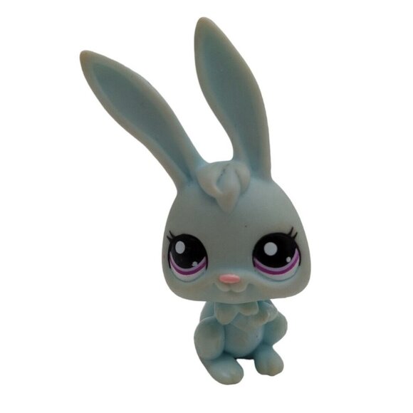 Littlest Pet Shop Authentic #764 Blue Bunny Purple Eyes white dot - Picture 1 of 5